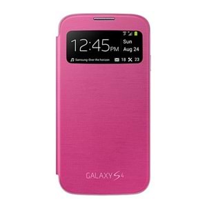 Samsung i9500 Galaxy S4 Orjinal S View Cover Kılıf - Pembe EF-CI950BPEGWW
