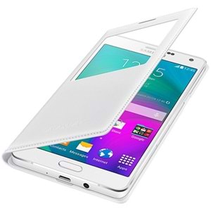 Samsung Galaxy A7 2015 Kılıf S View Cover Orjinal EF-CA700BWE Beyaz