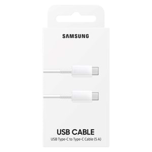 Samsung 5A 45W Type-C to Type-C Data ve Şarj Kablo 1m Beyaz EP-DN975BWEGWW (Samsung Türkiye Garantili)