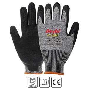 Beybi GKMPWXYZ CL300 Lateks Kaplı Kesilmeye Dirençli Eldiven Çift NO 9