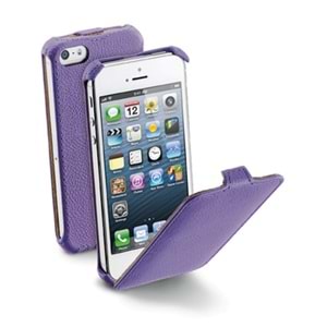 Apple iPhone SE/5S/5 Cellular Line Flap Mıknatıssız Kılıf Mor - FLAPIPHONE5V (BU ÜRÜN OUTLETTİR )