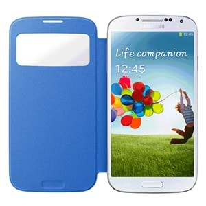 Samsung Galaxy S4 Orjinal S View Cover Kılıf - Mavi EF-CI950BCEGWW (Outlet)