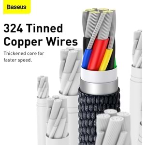 Baseus Crystal Shine 100W 200 cm Type-C to Type-C Şarj Kablosu Siyah CAJY000701 (BU ÜRÜN OUTLETTİR)