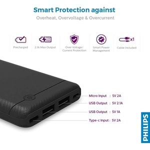 OUTLET Philips 10.000mah Powerbank DLP1710CB - Siyah OUTLET