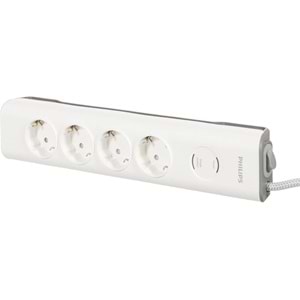 OUTLET PHILIPS SPN7040WA Akım Korumalı Priz 4'lü 600J 2m 3680W 16A OUTLET
