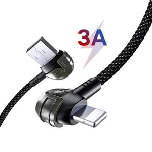 PDAteknoloji Azeada 3A 60w USB to Type C PD-B42a Yan Girişli Örgülü Pubg Data Kablosu (Şık Demir Saklama Kutu Hediyesiyle)