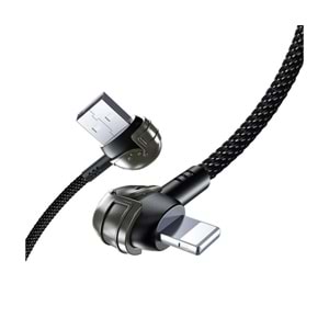 PDAteknoloji Azeada 3A 20w Lightning ile Uyumlu PD-B42i Yan Girişli Örgülü Pubg Data Kablosu (Şık Demir Saklama Kutu Hediyesiyle)