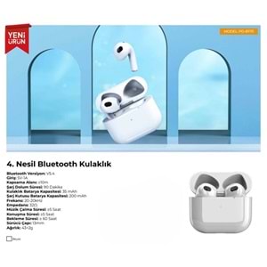 PDAteknoloji PD-BT111 4.Nesil Bluetooth Kulaklık V5.4 - Beyaz