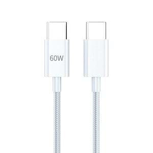PDATeknoloji 60W Type-C to Type-C Hızlı Şarj ve Data Kablosu 1m Beyaz AZ-B06aB