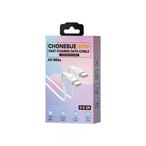 PDATeknoloji 60W Type-C to Type-C Hızlı Şarj ve Data Kablosu 1m Beyaz AZ-B06aB