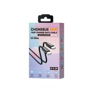 PDATeknoloji 60W Type-C to Type-C Hızlı Şarj ve Data Kablosu 1m Siyah AZ-B06aS