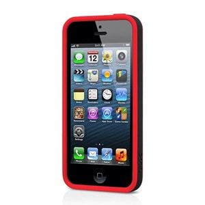 Tavik Apple iPhone SE/5S/5 Kılıf Bumper Siyah-Kırmızı PKG1169