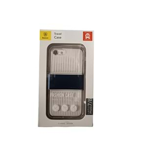 Baseus Apple iPhone 7 / 8 / SE Travel Series Case Şeffaf Kılıf - Koyu Lacivert