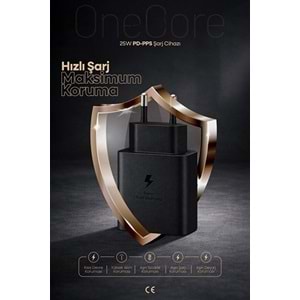 PDAteknoloji 25W USB-C PD-Pps Super Hız Şarj Adaptörü Siyah (Kablosuz) (3 Yıl Garantili)
