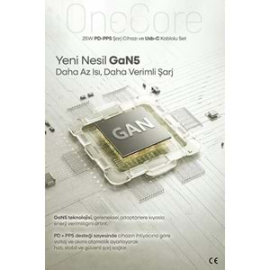 PDAteknoloji 25W USB-C PD-Pps Super Hız Şarj Adaptörü ve 1m 3A Type-C to Type-C Kablo Siyah (3 Yıl Garantili)