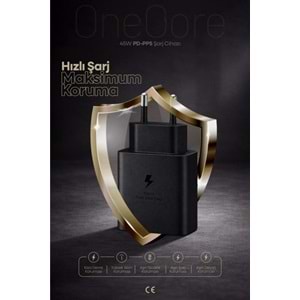 PDAteknoloji 45W USB-C PD-Pps Super Hız Şarj Adaptörü Siyah (Kablosuz) (3 Yıl Garantili)