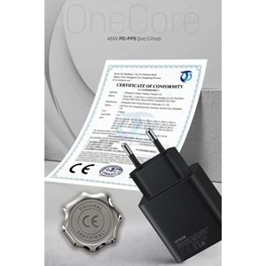 PDAteknoloji 45W USB-C PD-Pps Super Hız Şarj Adaptörü Siyah (Kablosuz) (3 Yıl Garantili)