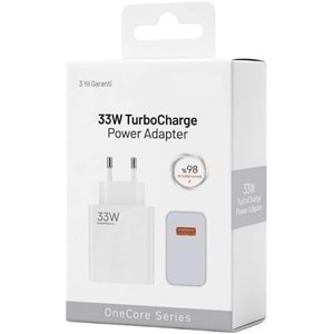 PDAteknoloji 33W Turbo Hızlı Şarj Adaptörü Beyaz (3 Yıl Garantili)