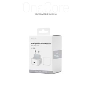 PDAteknoloji 40W (60W Max) GAN5 Teknoloji USB-C PD3.2 Dynamic Power Adaptör Beyaz (Kablosuz) (3 Yıl Garantili)