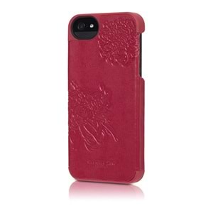 Shanghai Tang iPhone SE/5S/5 Deri Kaplamalı Sert Kılıf - Chrysanthemum (ST-508)
