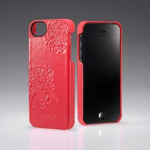 Shanghai Tang iPhone SE/5S/5 Deri Kaplamalı Sert Kılıf - Chrysanthemum (ST-508)
