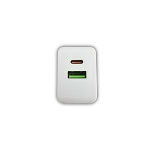 Swiss Power 3A PD/QC Hızlı Şarj Başlık Çift Giriş SWS-C1 - Beyaz