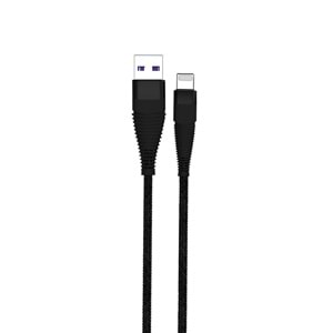 PDAteknoloji Lightning 5A 100 W Örgülü Hızlı Şarj ve Data Kablosu 1 Metre Siyah SZC-01