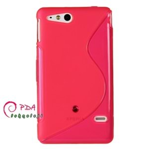 Sony Xperia Go S Desenli Şeffaf Silikon Kılıf - Pembe Renk