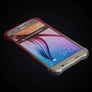 Samsung Galaxy S6 Kılıf Ultra Koruma Şeffaf Silikon Kılıf - Pembe