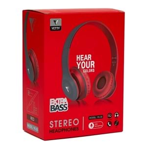 Yetty YK-30 Mikrofonlu Kulaküstü Kablolu Kulaklık - Kırmızı