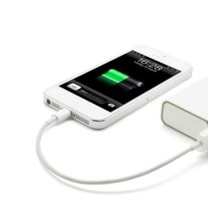 PDAteknolji Yetty Lightning ile Uyumlu Kısa Hızlı Powerbank Şarj ve Data Kablosu 2.1A Beyaz 20cm
