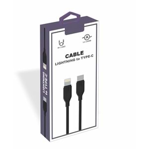 PDAteknoloji Yetty 3.0A Lightning to Type-C Kablo 1m Siyah YKB-08S (Yerli Üretim)