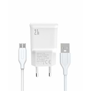 PDAteknoloji Yetty 2 in 1 Şarj Cihazı +1m Micro USB Kablo Beyaz YT-30M (Yerli Üretim)