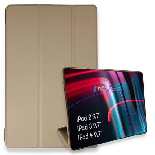 Apple Yeni iPad 9.7 Standlı Kılıf - Gold