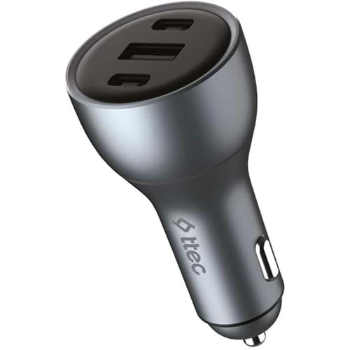 Ttec SmartCharger Trio PD 130W Araç Hızlı Şarj Aleti 2 USB-C+ 1 USB-A 2CKP05S