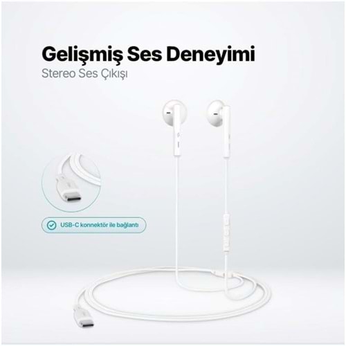 Ttec Rio 2 USB-C Stereo Mikrofonlu Kulakiçi Kulaklık Beyaz 2KMM14B