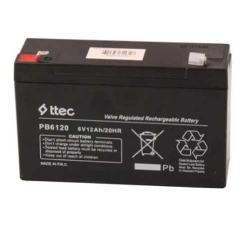 Ttec 6V 12Ah 20HR Bakımsız Kuru Akü (01/2025 Üretimi)