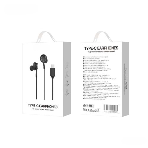 PDAteknoloji Type C Kulakiçi Mikrofonlu Kulaklik - Siyah - AZ-E05