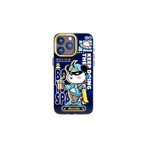 PDAteknoloji Azeada AZ-01 iPhone 13 Pro ile Uyumlu Kılıf Mavi