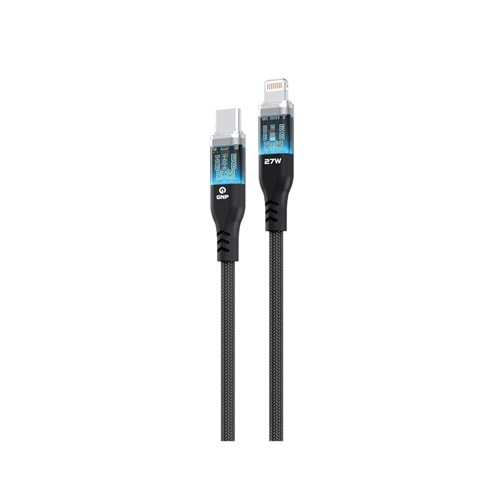 GNP 27W Type-C to Lightning Neon Işıklı Kablo 200cm (GENPA Garantili)