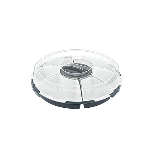 PDAteknoloji 7 Bölmeli Lilyum Kahvaltı ve Çerez Seti Gri