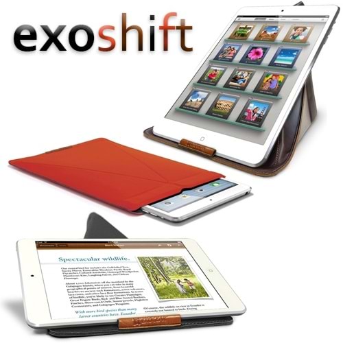 Apple iPad Mini Exogear Marka Exoshift Stand Kılıf - Kırmızı
