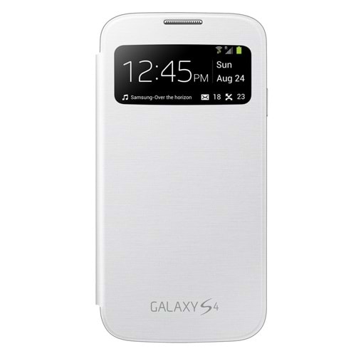 Samsung i9500 Galaxy S4 Orjinal S View Cover Kılıf- Beyaz EF-CI950BWEGWW