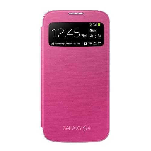 Samsung i9500 Galaxy S4 Orjinal S View Cover Kılıf - Pembe EF-CI950BPEGWW
