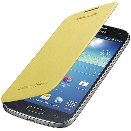 Samsung i9190 Galaxy S4 Mini Orjinal Flip Cover Kılıf - Sarı EF-FI919BYEGWW