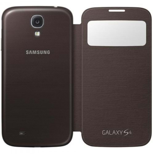 Samsung i9500 Galaxy S4 Orjinal S View Cover Kılıf - Kahve EF-CI950BAEGWW