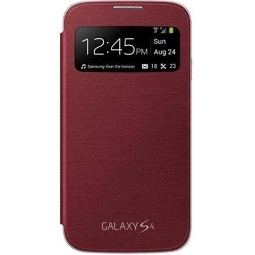 Samsung i9500 Galaxy S4 Orjinal S View Cover Kılıf - Kırmızı EF-CI950BREGWW