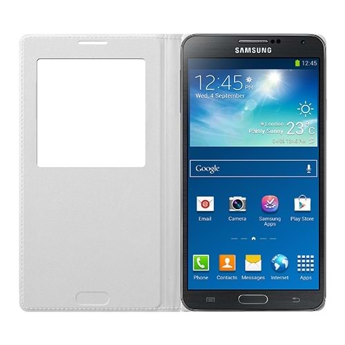 Samsung N9000 Galaxy Note 3 S-View Cover Orjinal Kılıf - Beyaz - EF-CN900BWEGWW