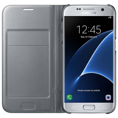 Samsung Galaxy S7 Led View Fonksiyonel Orjinal Kılıf - Gümüş EF-NG930PSEGWW(Outlet)