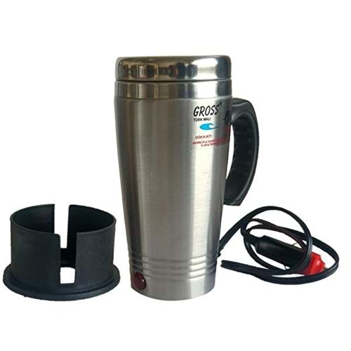 Gross 12 Volt Araç Termosu 500 ML Krom Çelik
